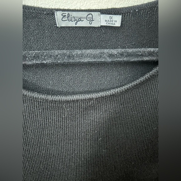 ELIZA J Womens Scoop Neck Lace Long Sleeve A Line Knit Ribbed Dress Plus Size 1X - Picture 12 of 13